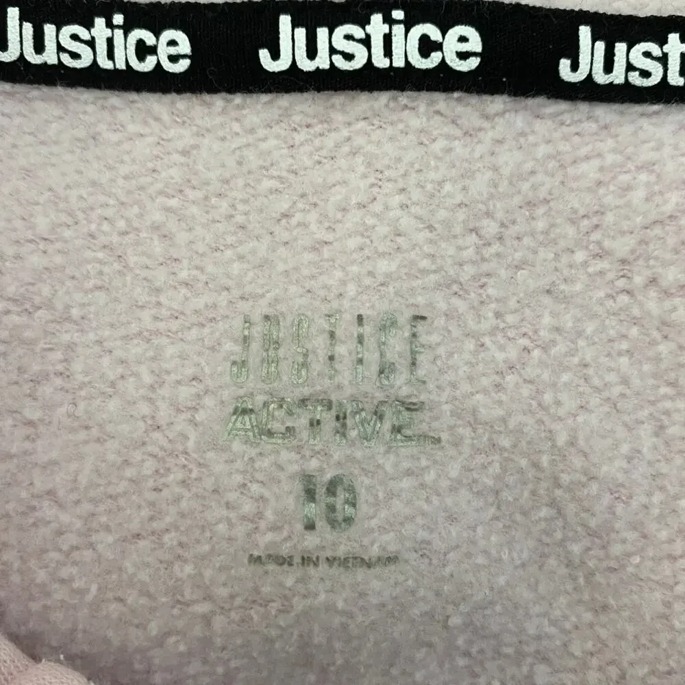 Justice Active Girls Pull Over Hoodie Size 10